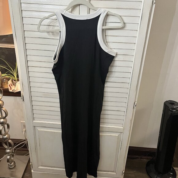 NWT Loft Modern Jersey Racerback Fitted Bodycon Maxi Black Dress Medium - Picture 5 of 8